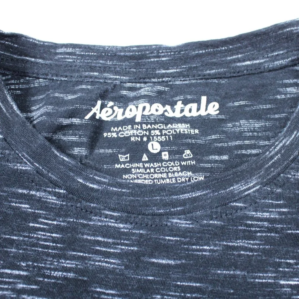 Aeropostale A87 Mens L Black And Grey T-Shirt Soft Lightweight - Picture 6 of 7